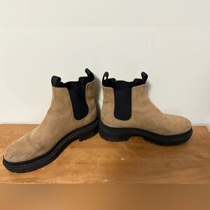H&M Tan Ankle Boots with Black Accents